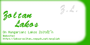 zoltan lakos business card